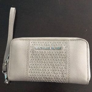 Silver Studded Michael Kors Wristlet